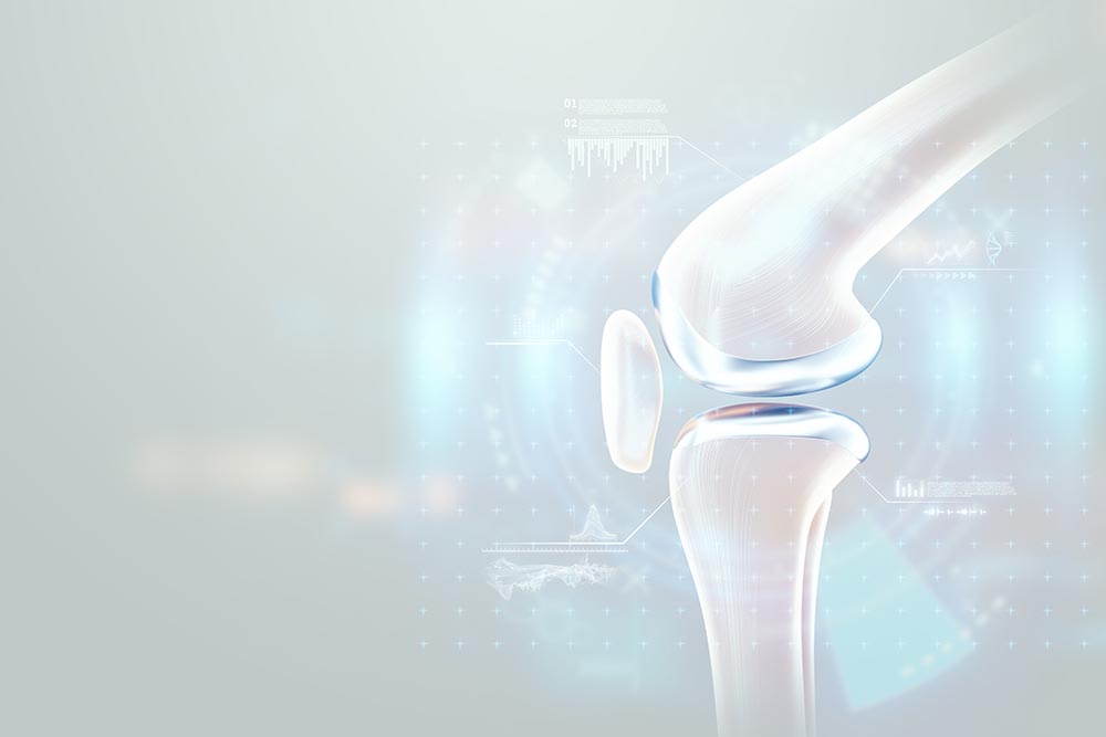 medical poster image bones knee joint knee arthritis inflammation fracture cartilage copy space 3d illustration 3d render